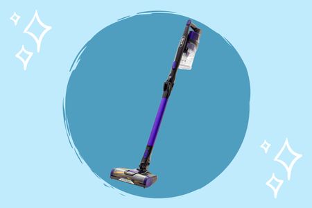 A collage of the Shark cordless vacuum that's on sale for Cyber Monday