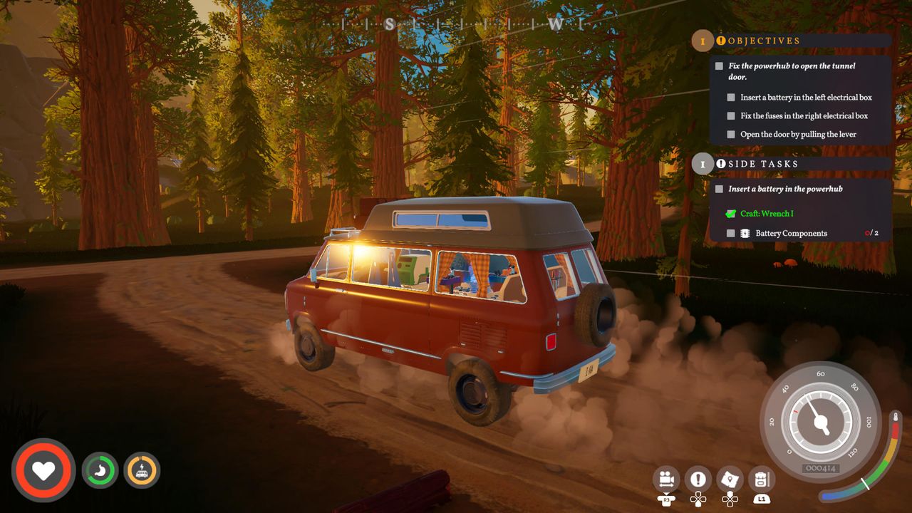 Screens of a camper exploration game in Unity