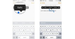 Tap on Italics.