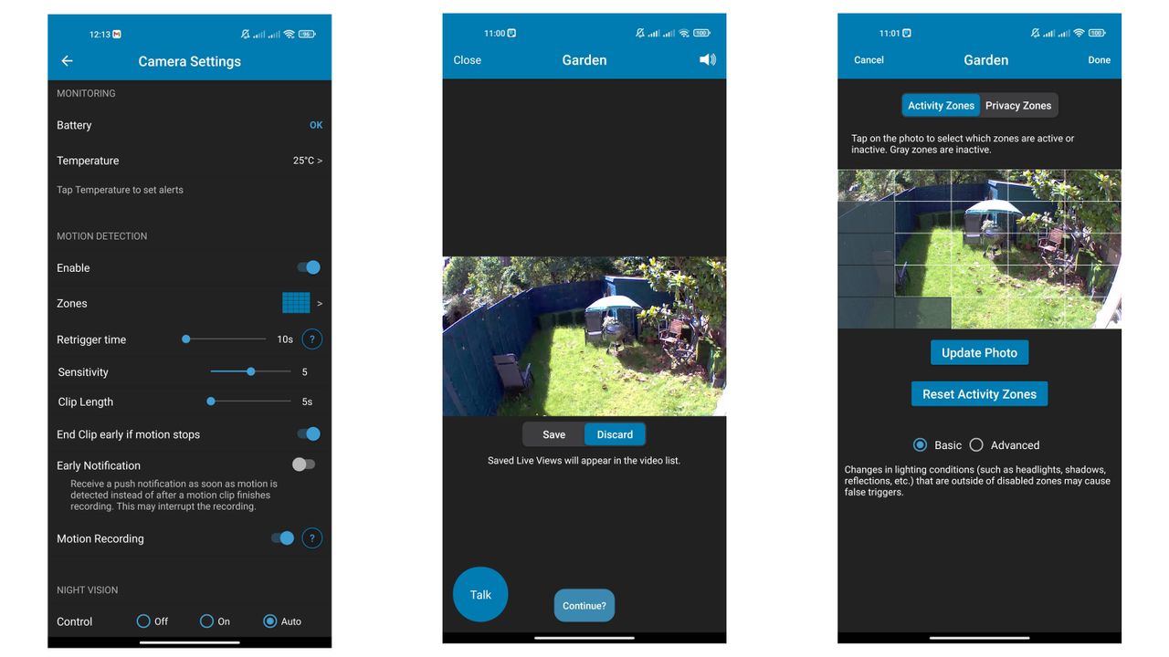 The Blink App that controls the Blink Outdoor security camera
