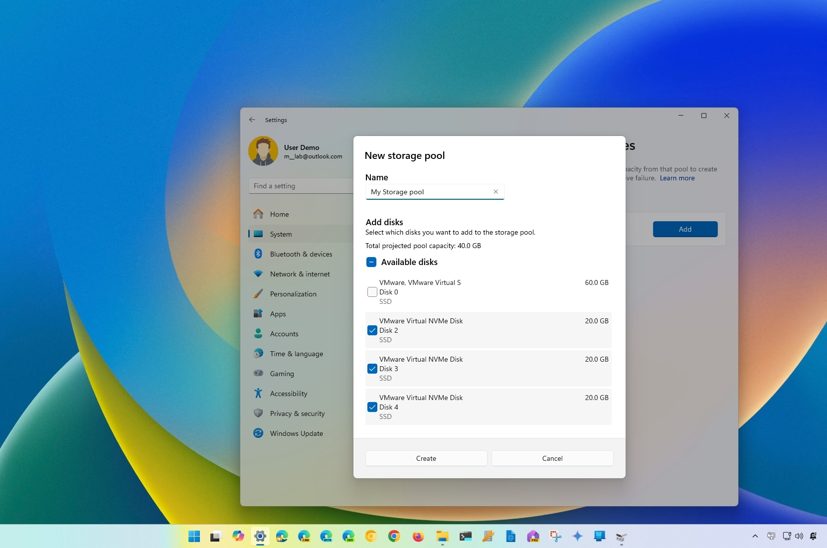 How to span storage to multiple drives on Windows 11