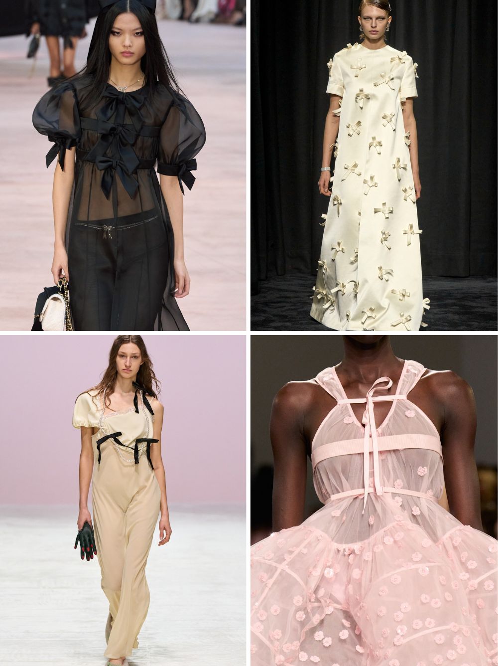 Autumn dress trends 2025: Dresses with bow detailing on the AW25 runways