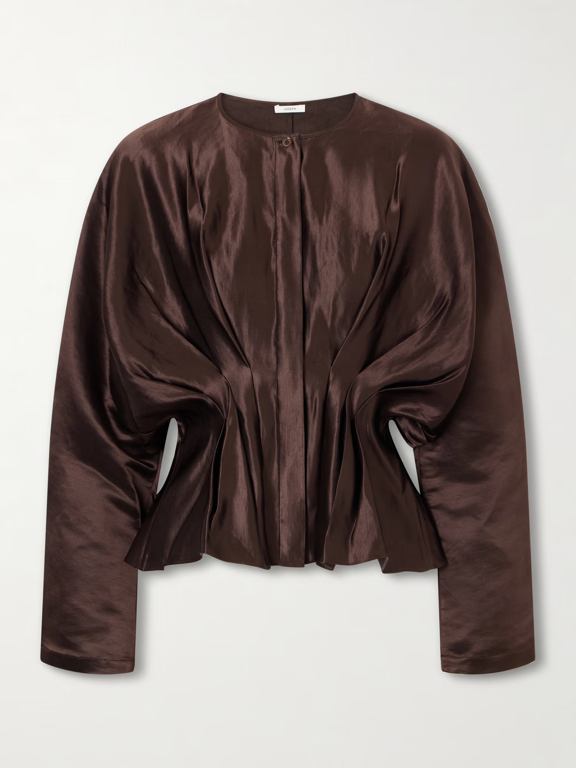 JOSEPH, Eris gathered linen and silk-blend blouse