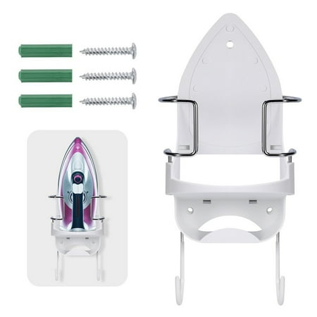 Wall Mounted Iron Rack Universal Ironing Board Hanger Household Electric Iron Holder Heat-Resistant Hanging Accessories for Laundry Rooms Home Hotel Offices Storage