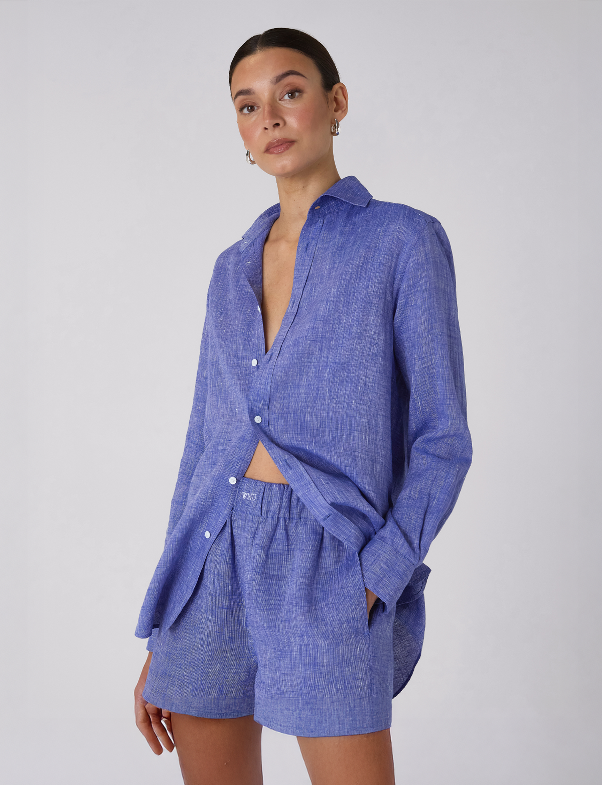 The Set: Linen Lapis Blue Shirt &amp;amp; Boxer