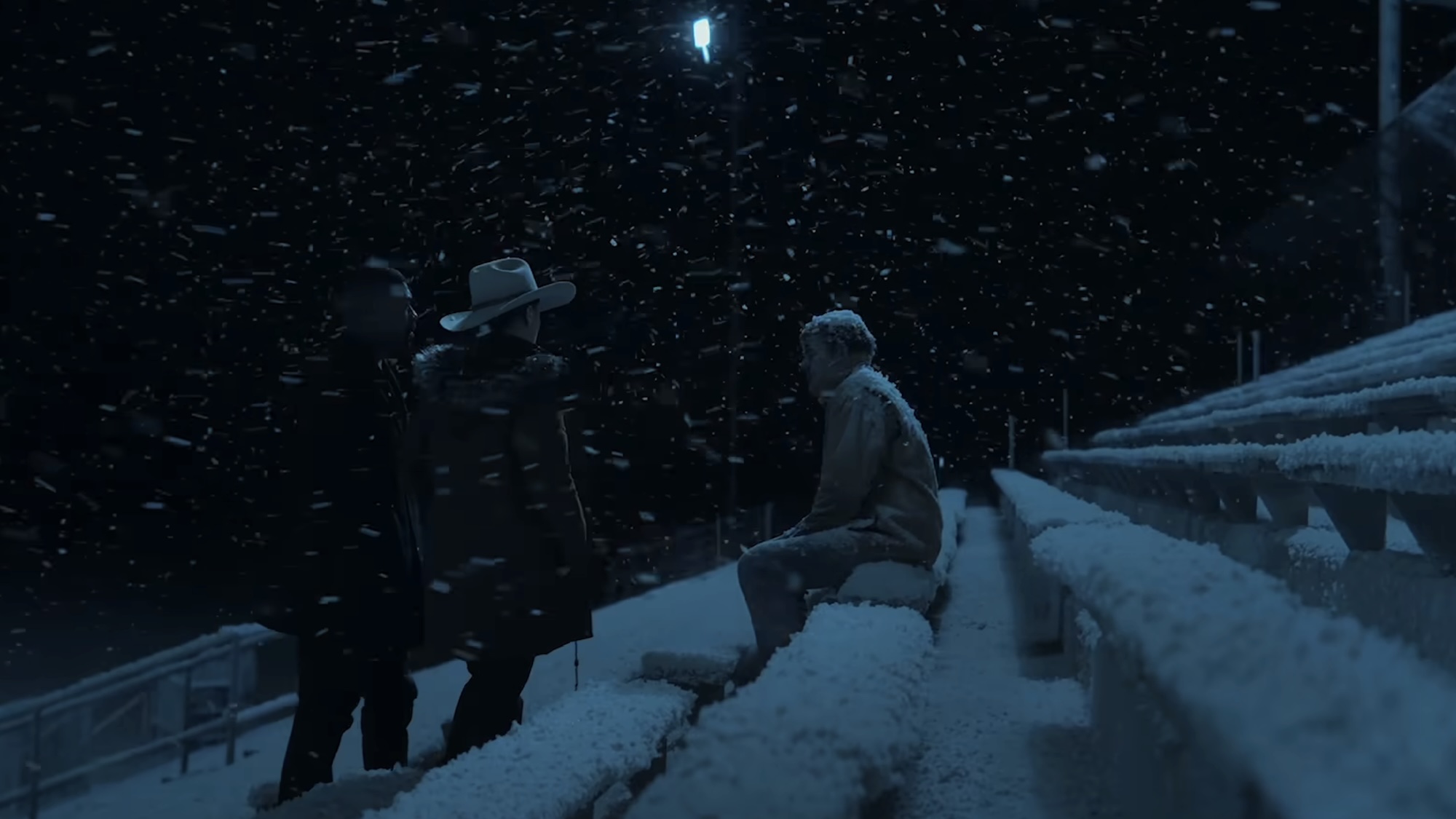 John and Kerry looking at Hal's corpse in Lanterns Season 1