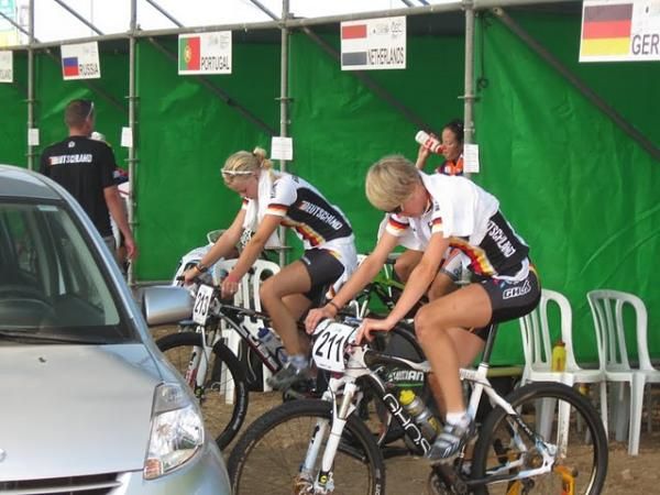 The Germans put in a pre-race effort to get their legs going.