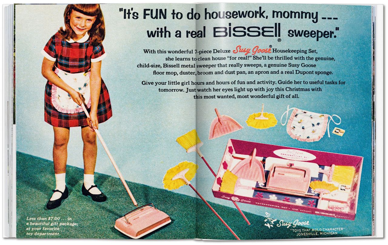 Advertising spread for Bissell from Toys. 100 Hundred Years of All-American toy advertising