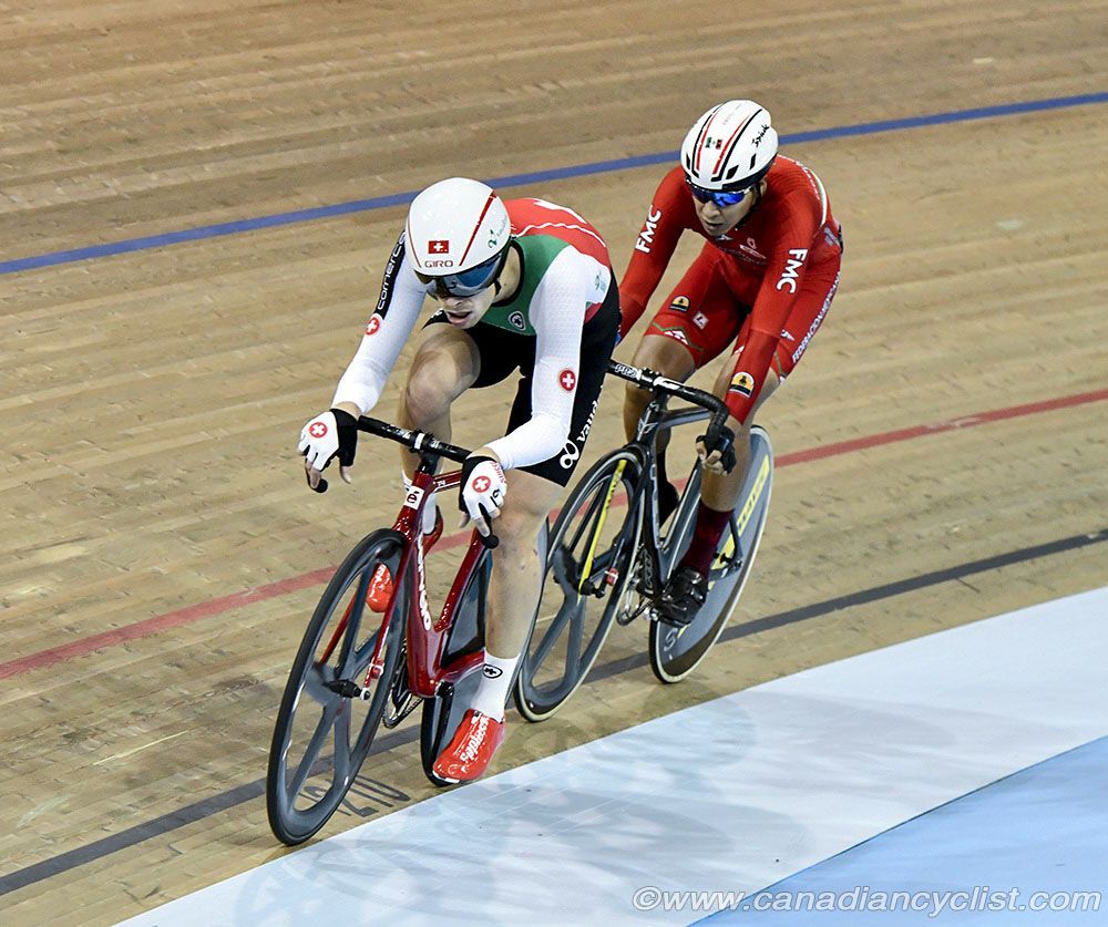 Men Omnium's - Tempo Race winner Gael Suter (Switzerland) w. Ignacio Prado (Mexico)