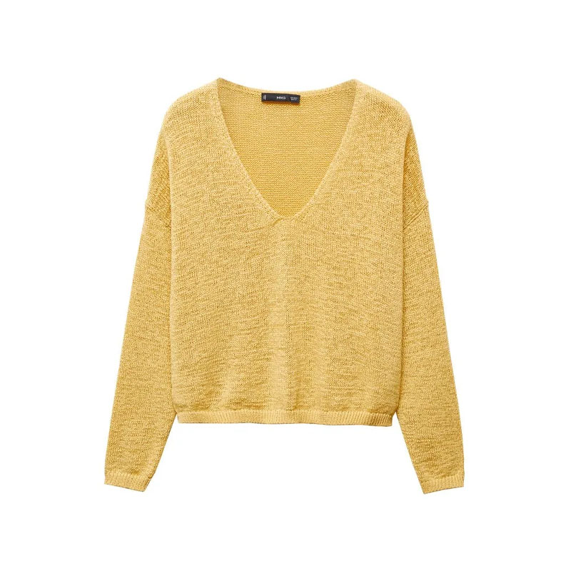 yellow vneck sweater