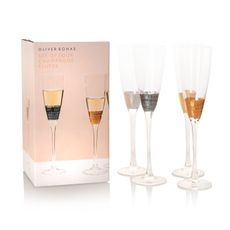 Oliver Bonas Mixed Metallic Champagne Glasses