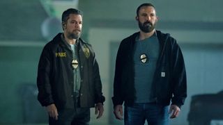 (L to R) Matt Damon as Lieutenant Dane Dumars and Ben Affleck as Det Sergeant J.D. Byrne in "The Rip" (2016)
