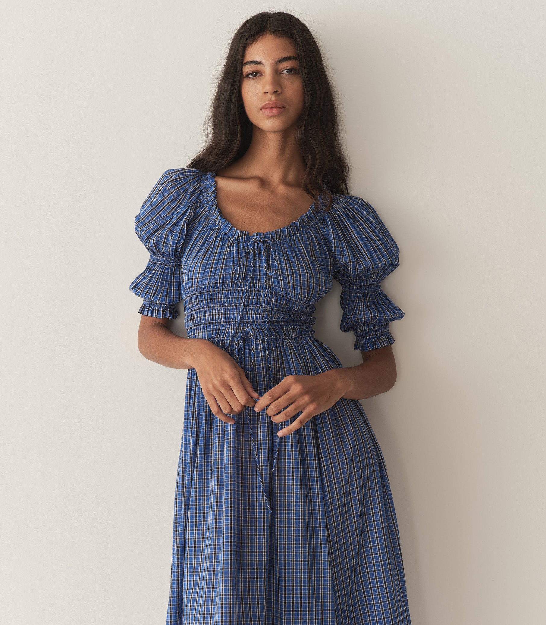 Ischia Dress -- Cassis Check