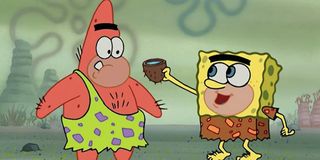 Spongebob and Partrick in "Ugh" on _Spongebob Squarepants._