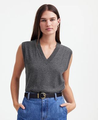 Madewell, Cashmere V-Neck Sweater Vest