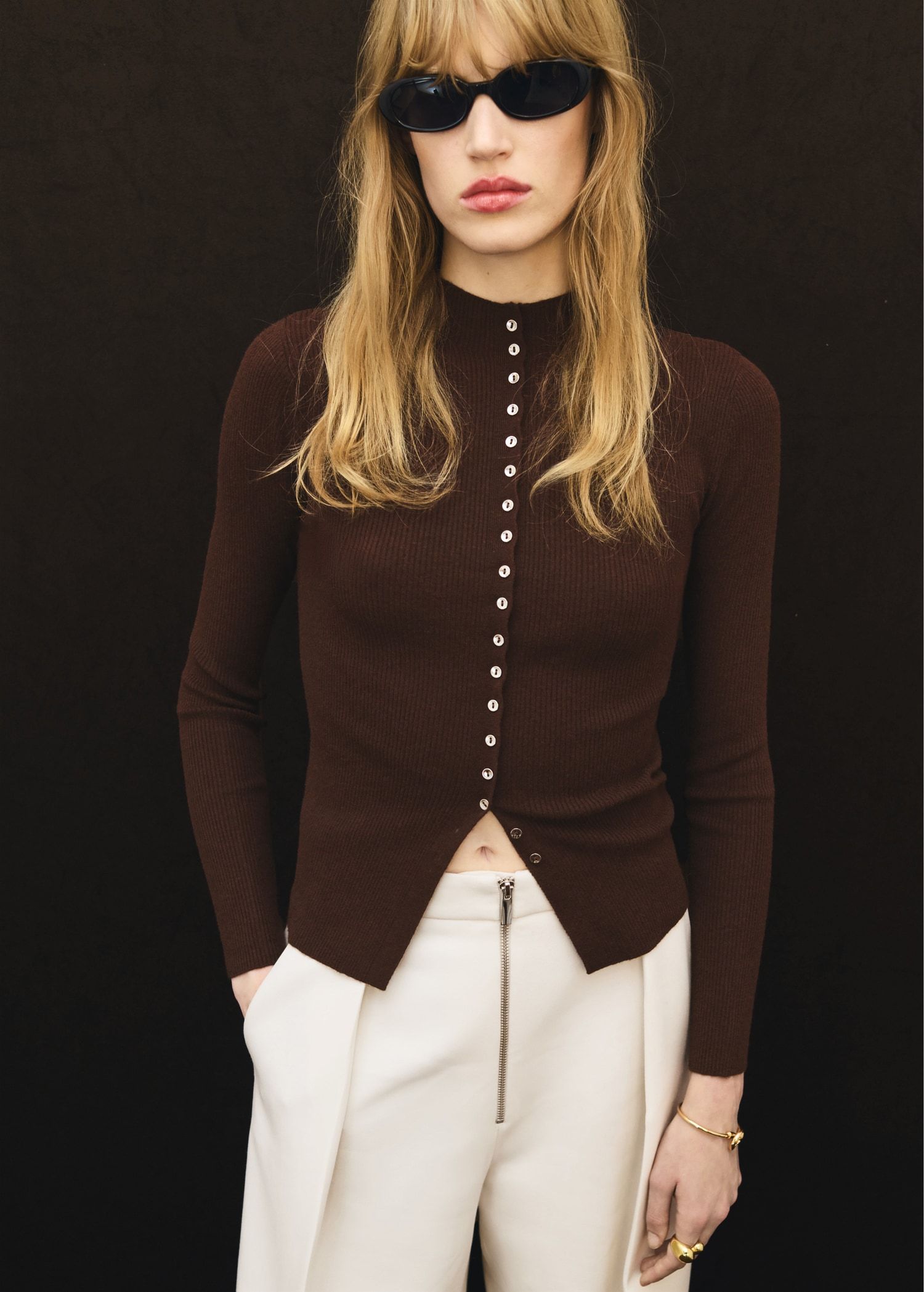 Fine Rib Knit Cardigan - Women | Mango Usa