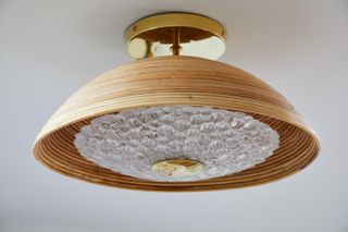 Lamp, combining Murano glass with handmade