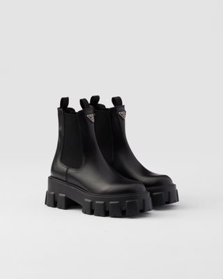 Prada, Monolith brushed leather booties