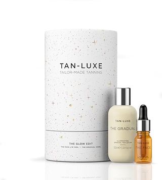 Tan-Luxe the Glow Edit Limited Edition Gift Set | Containing Travel Sized the Gradual Self-Tan Lotion, 100ml & the Face Mini Self-Tanning Drops in Shade Light/medium, 10ml