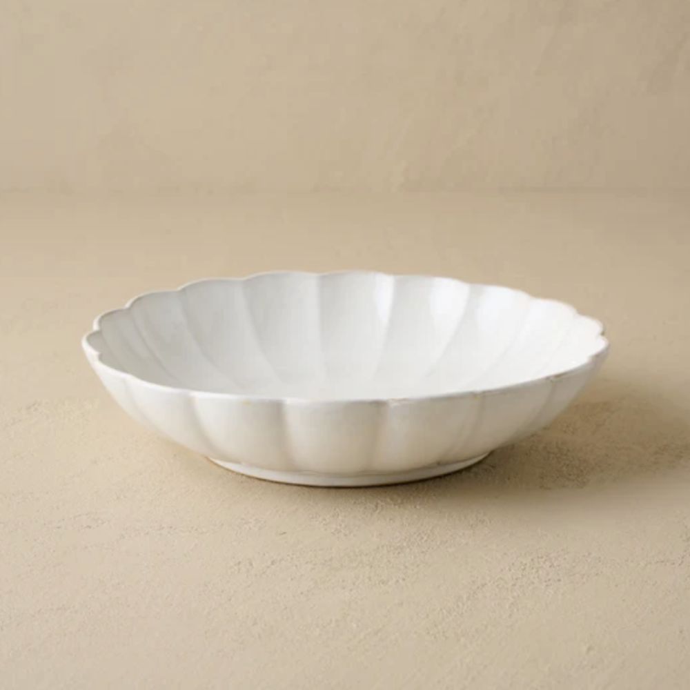 large scalloped cream serving bowl