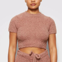 Skims Cozy Knit Cropped T-Shirt:&nbsp;was £58, now £28 at Skims (save £30)