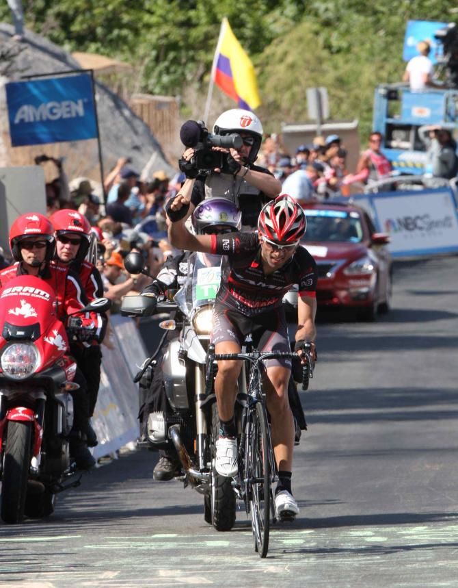 Janier Alexis Acevedo (Jamis - Hagens Berman) was nearly unable to raise his arms on the approach to the finish line in Palm Springs