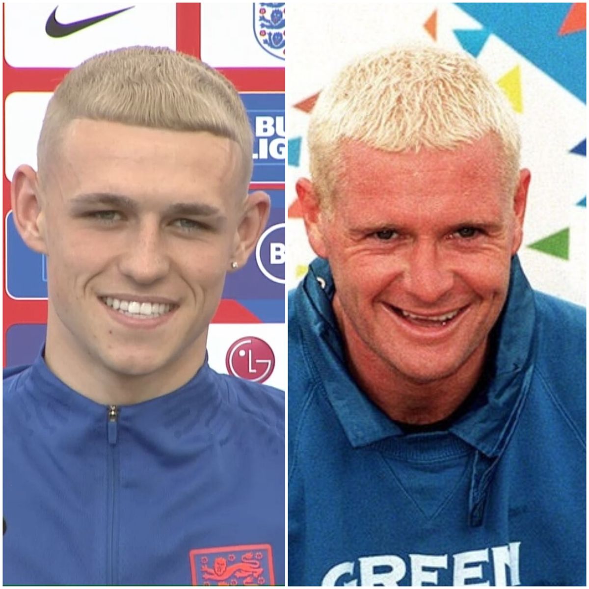 Phil Foden and Paul Gascoigne