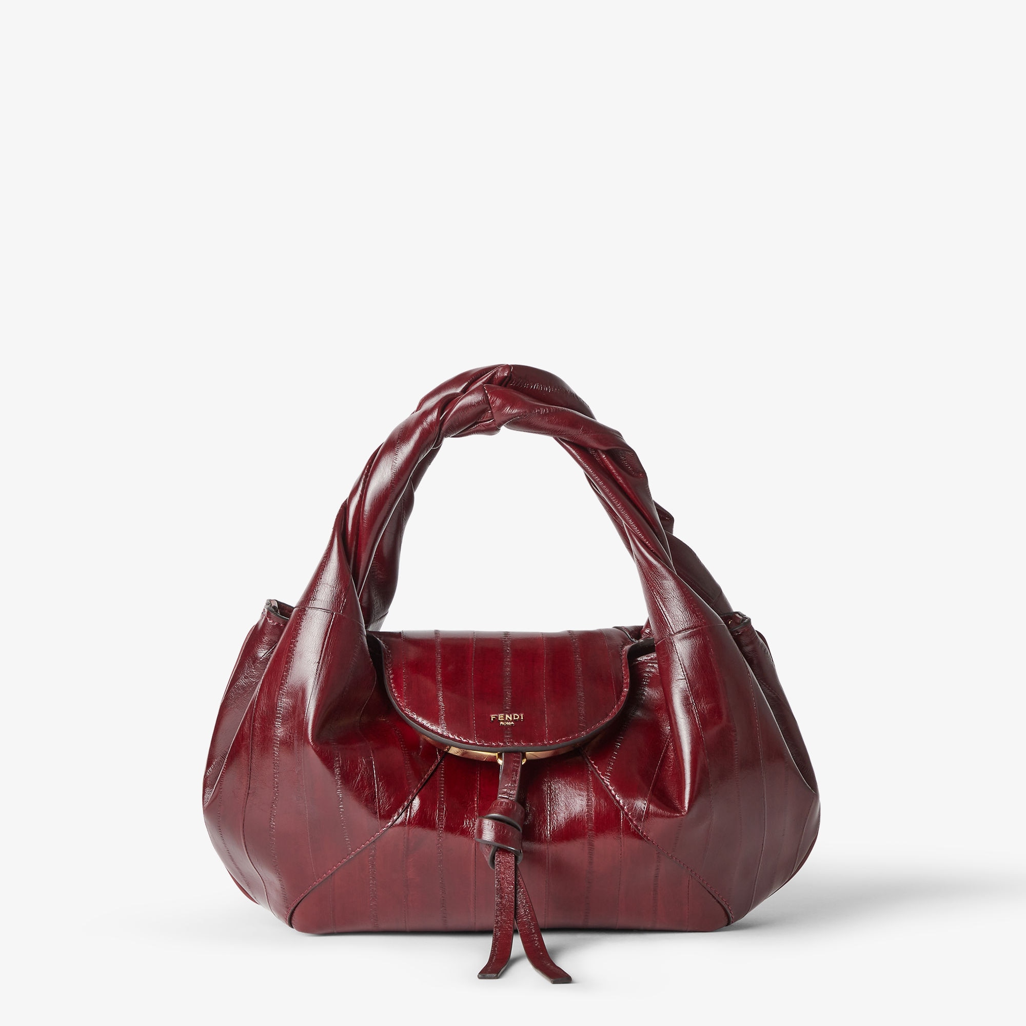 Fendi Spy Small Burgundy Inlaid Hagfish Leather Bag