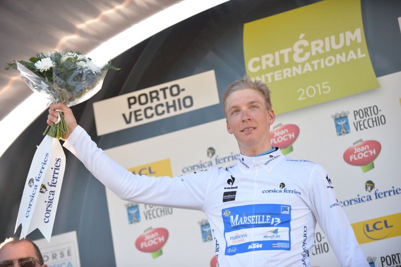 Cl&eacute;ment Saint-Martin in the best young rider's jersey