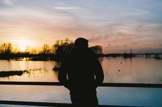 Whittlesey fens at sunset.