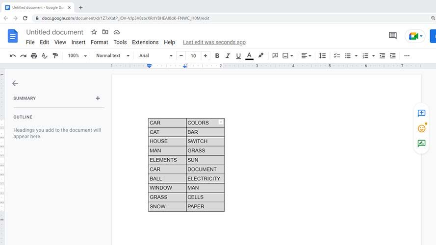 Cómo ajustar el espacio entre celdas para una tabla en Google Docs
