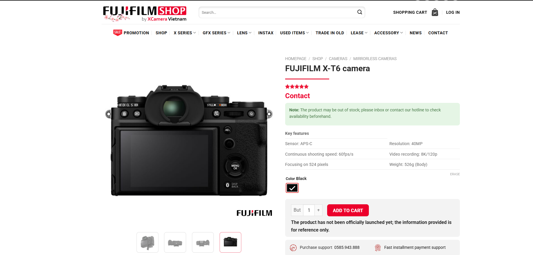 Fujfilm X-T6 leaked on a Vietnamese retail site