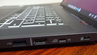 Ports on right-hand edge of Acer Chromebook 516 GE laptop