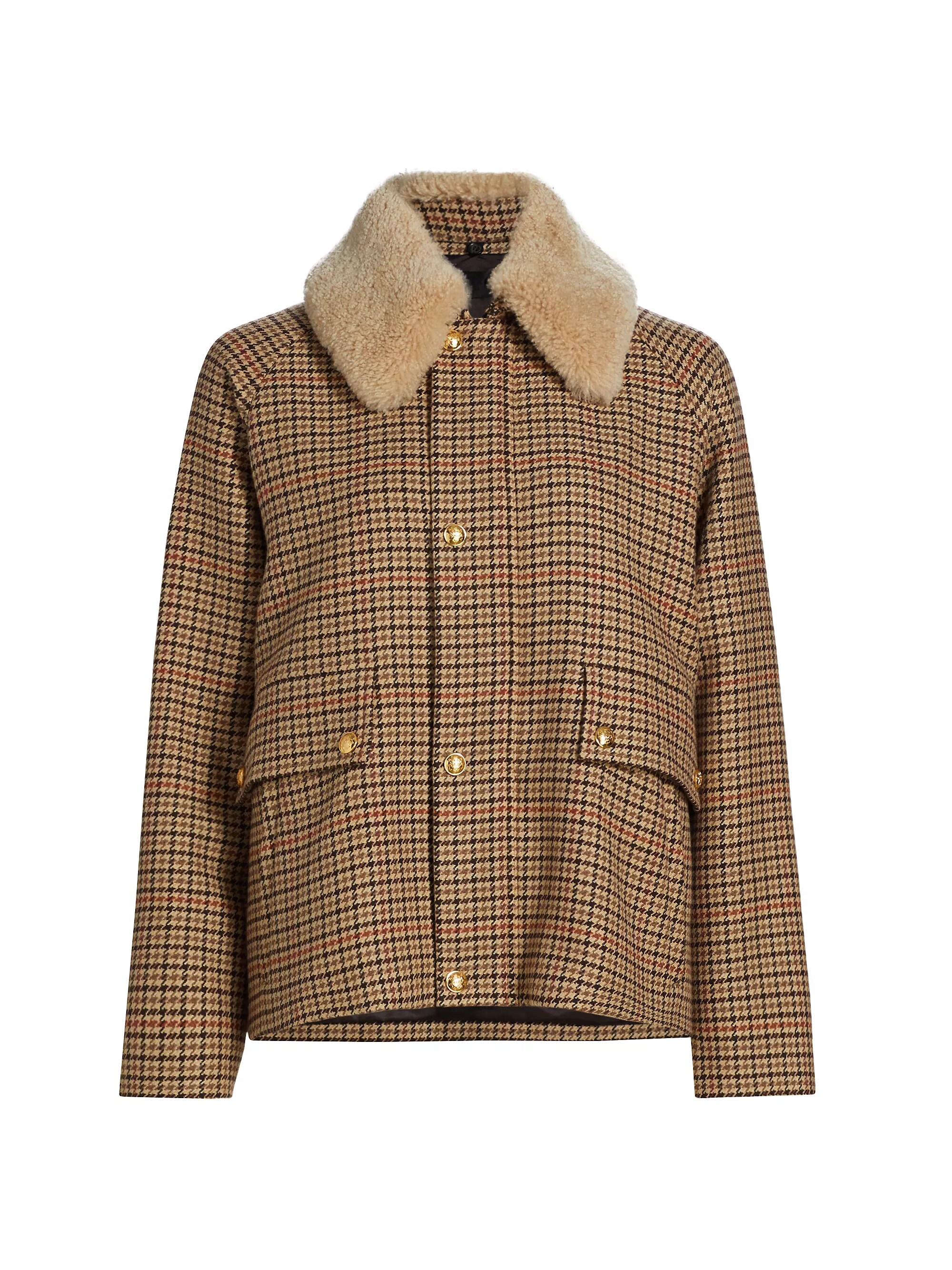 Apolin Check Wool 
Cotton-Blend Parka