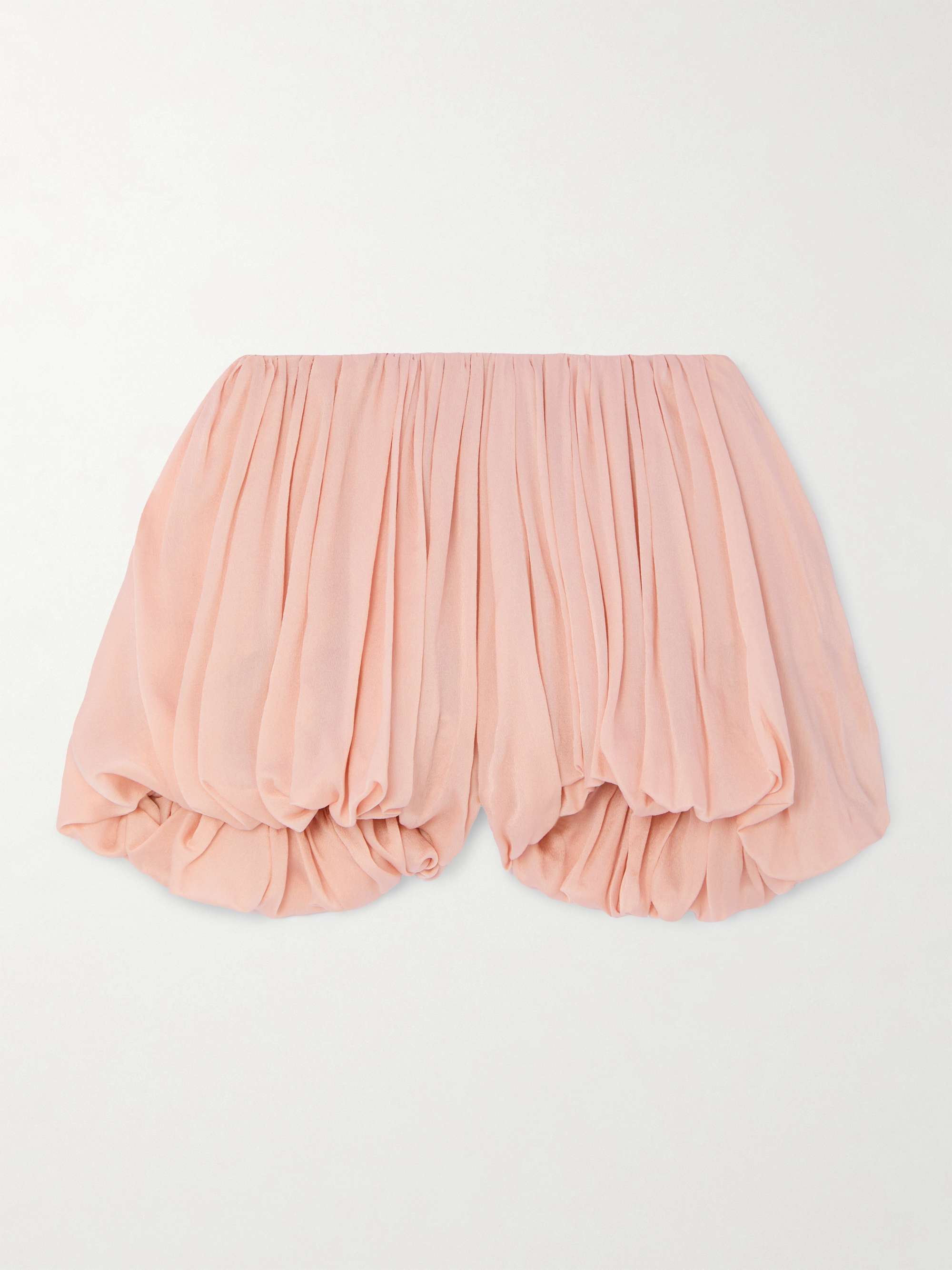 Pleated Silk Crepe De Chine Shorts