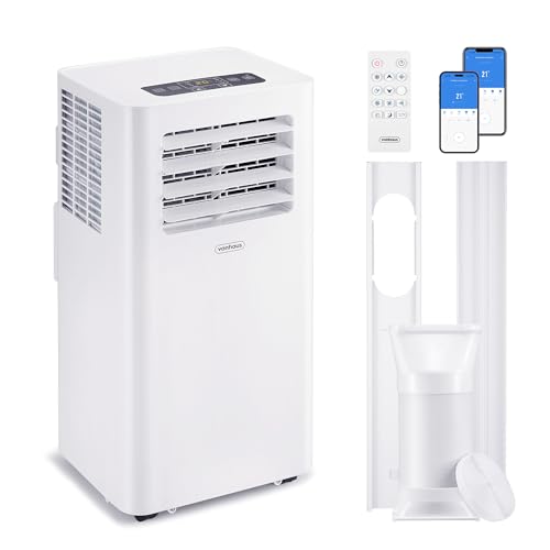Vonhaus Air Conditioning Unit 12000 Btu &amp;ndash; Wifi, Smart Portable Air Conditioner Enabled With Alexa/google Home, Window Venting Kit, Remote Control, 4 Modes, 3 Speeds, 24hr Timer, Wheels, Carry Handle