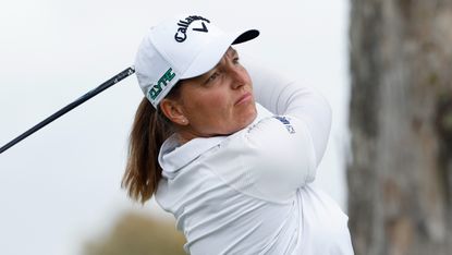 Perrine Delacour takes a shot at the JM Eagle LA Championship
