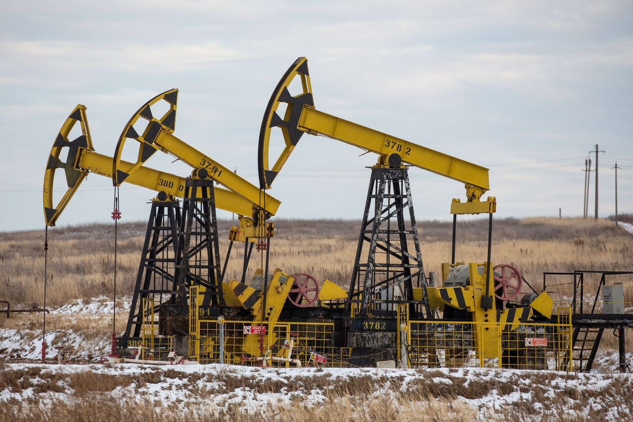 Oil fields being tapped in Russia. 