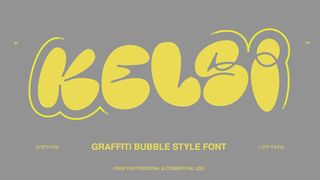 A sample of Kelsi, one of the best free graffiti fonts