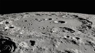 The Clavius crater on the moon as seen by NASA's Lunar Reconnaissance Orbiter. The SOFIA observatory has detected water ice in shadowed regions of this sunlit lunar location.