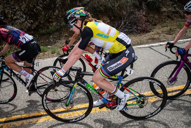 Anna van der Breggen (Boels Dolmans) riding in the bunch during stage 2 of the 2019 Tour of California Women's Race