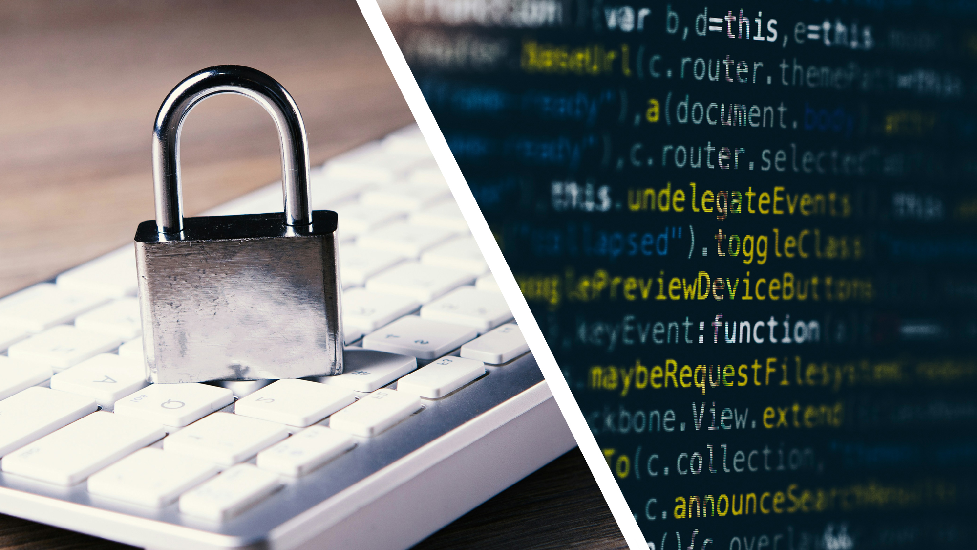 A padlock and software code
