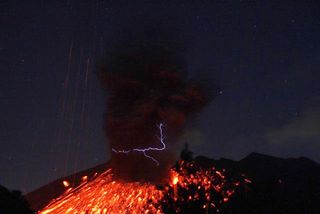 Volcanic eruptions, like this one at Sakurajima volcano in Japan, generate amazing displays of lightning.