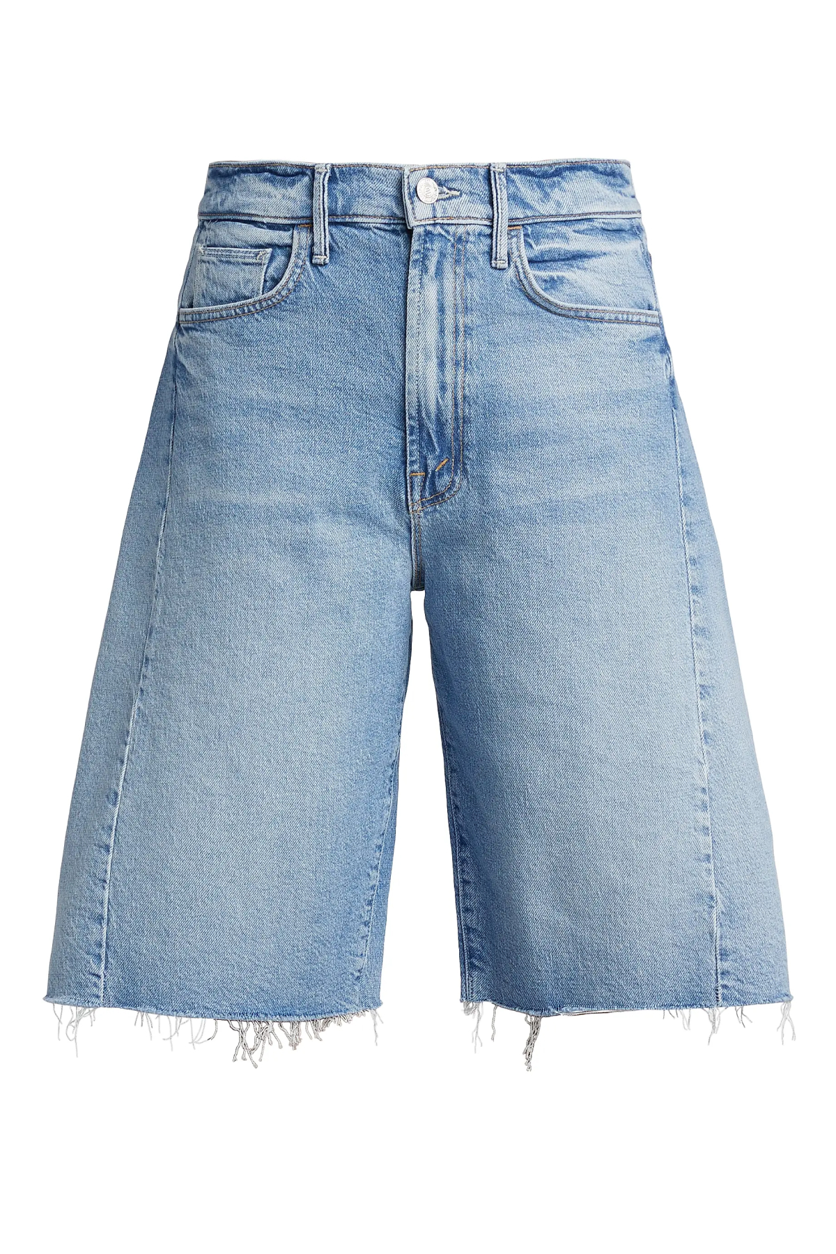 Mother, The Half-Pipe Bermuda Frayed Denim Shorts
