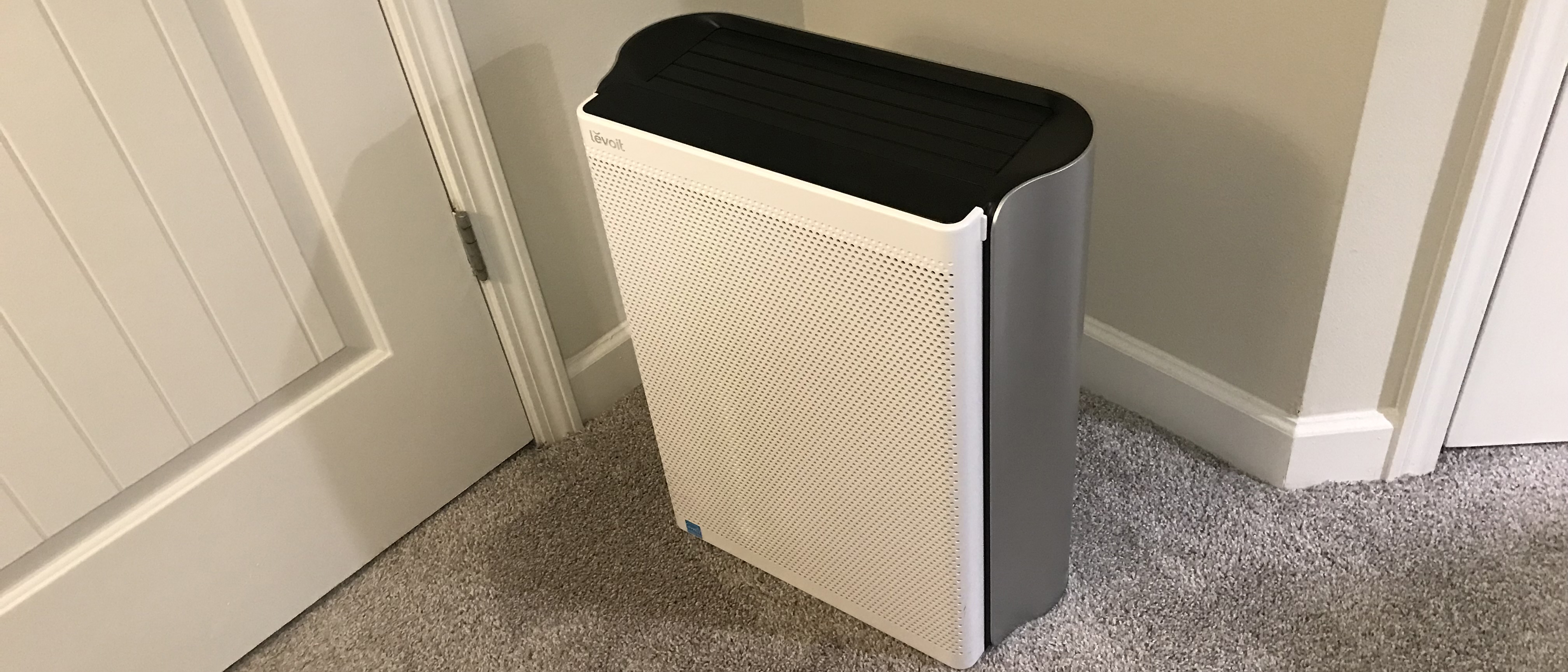 Levoit EverestAir air purifier in reviewer&#039;s hallway