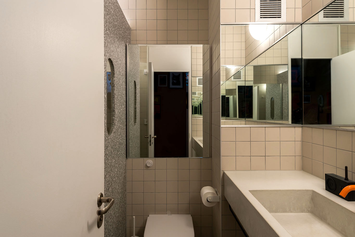 the bathroom