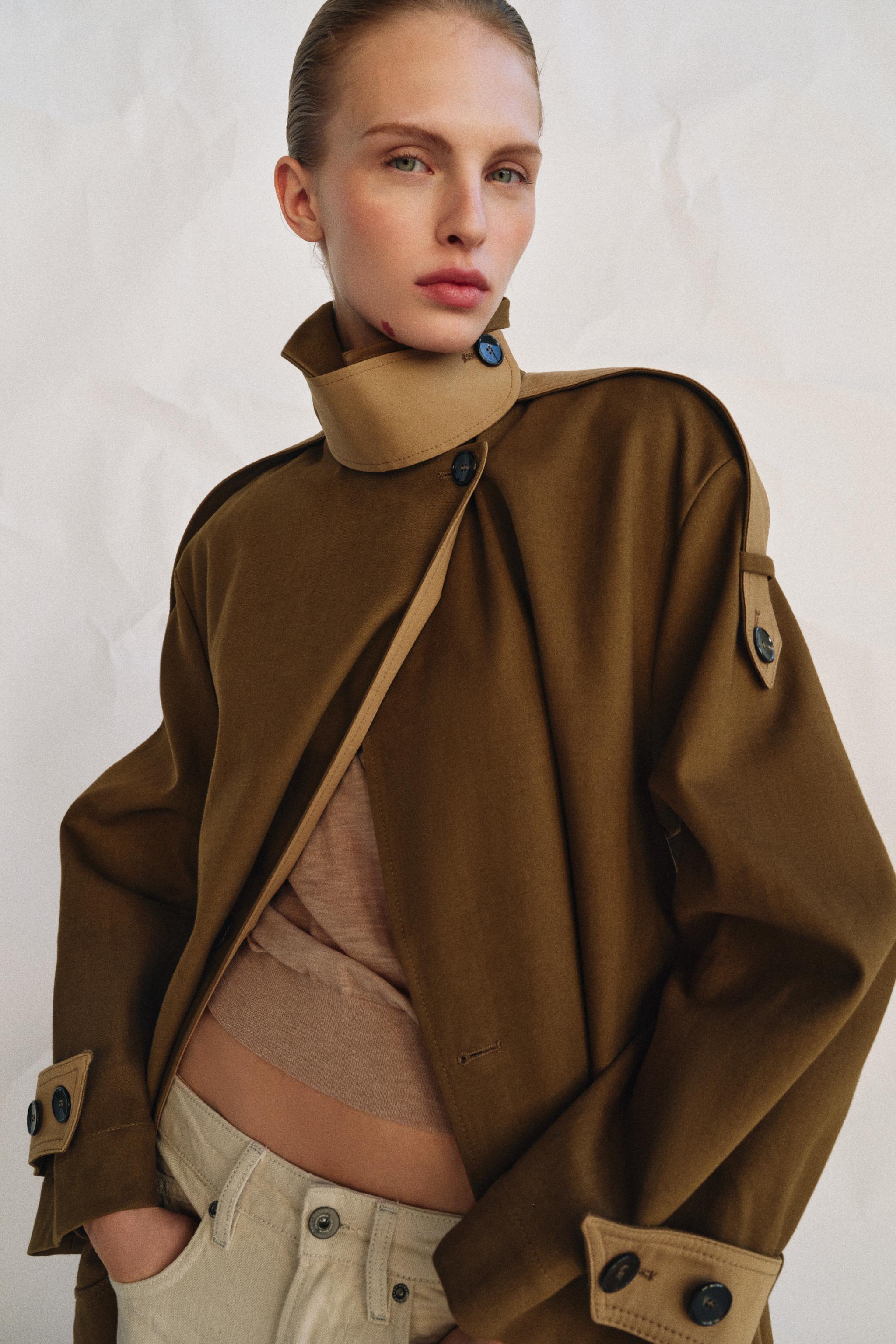 Zw Collection Combined Long Trench Coat