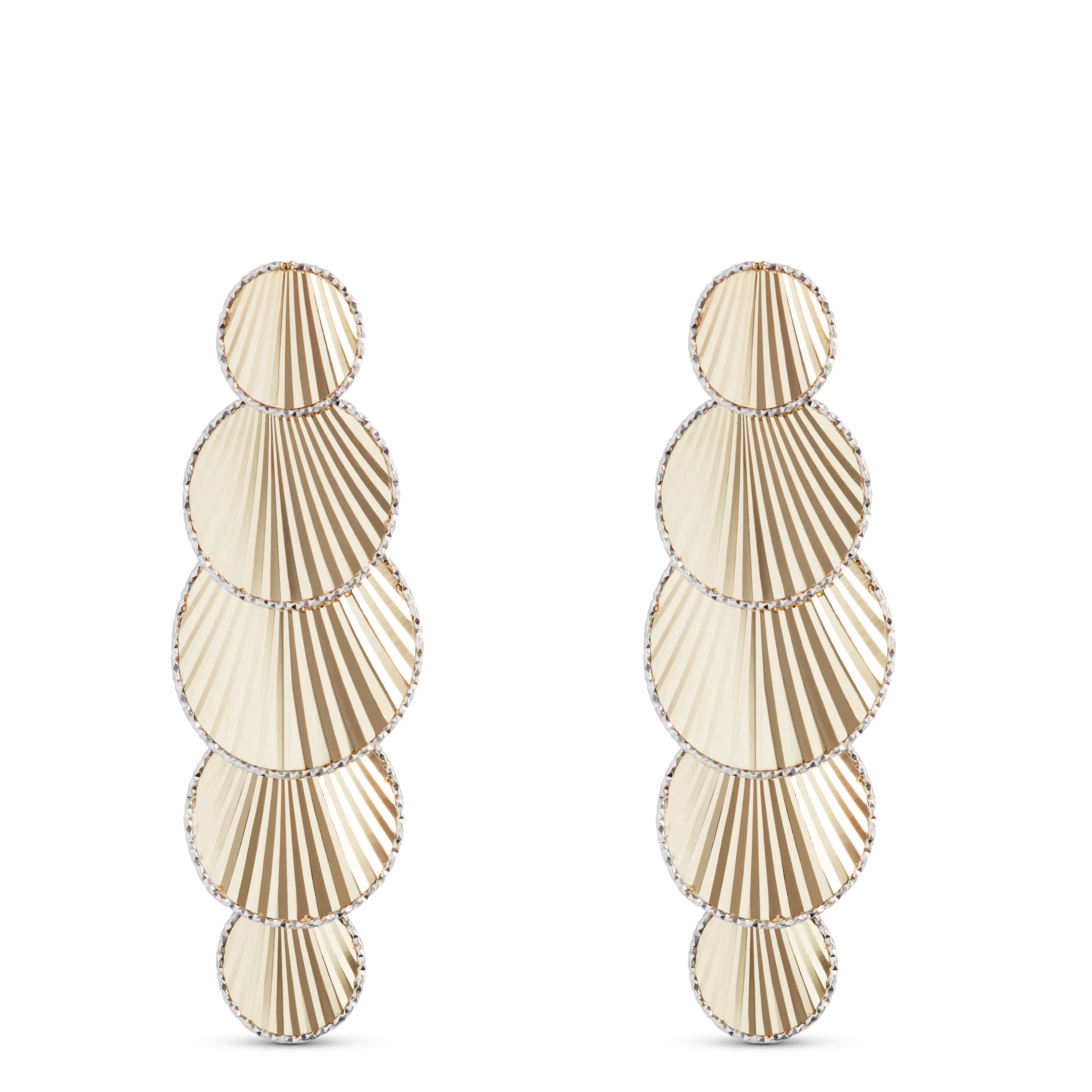 Toscano 5 Disc Dangle Earrings, 14k Gold