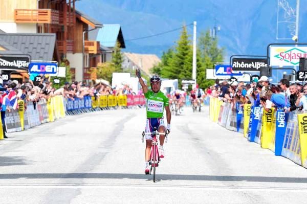 Joaquim Rodriguez celebrates his stage win