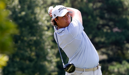 Aldrich Potgieter hits a driver off the tee